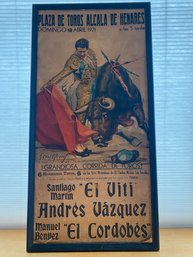 VINTAGE MID CENTURY BULLFIGHTING POSTER (ORIGINAL 1971-SPANISH)