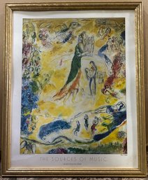 VINTAGE MARC CHAGALL POSTER - THE SOURCES OF MUSIC - THE METROPOLITAN OPERA