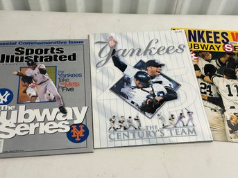 Lot Of 3 Yankees Mets Subway Series 2000 World Series Books Magazines