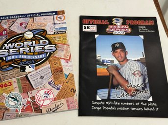 Lot Of 2 World Series 2003 Programs