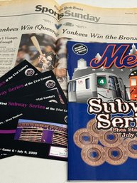 Mets 2000 Subway Series Program 4 Tickets And NYT Article