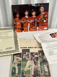 1971 Signed Baltimore Orioles Color Team Photo Authenticated 20 Game Winners And 72 Yearbook