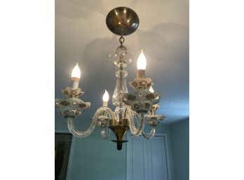 Antique European   Glass Chandelier -Hand Decorated