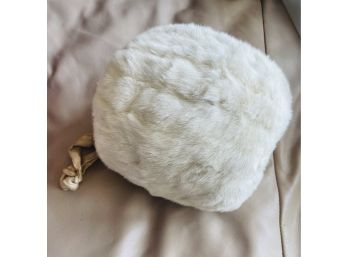 Vintage White Fur Muff!