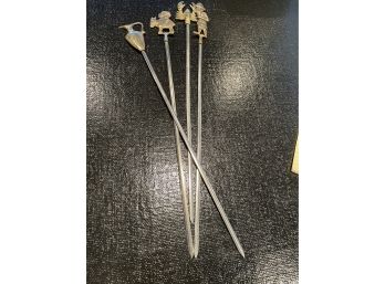 Vintage Brass & Metal Figural Skewers