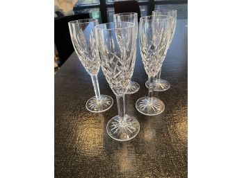 Waterford Crystal-Lismore Pattern- 5 Crystal Flute Stems