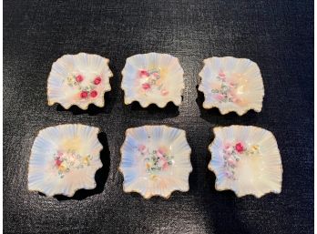 Antique Set Of 6 Carlsbad Austria Porcelain Hand Painted Bowls