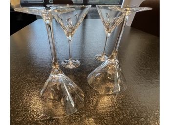 'Christofle' Signed Martini Glasses-4 Piece Collection