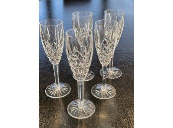 Waterford Signed Flutes-5 Pieces