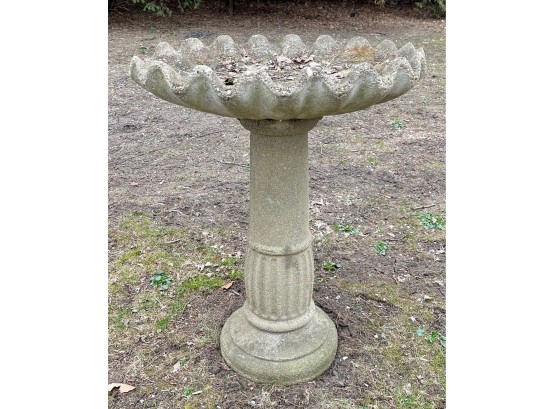 Vintage Concrete Outdoor Birdbath