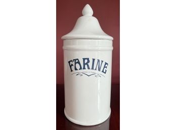 White FARINE Covered Container