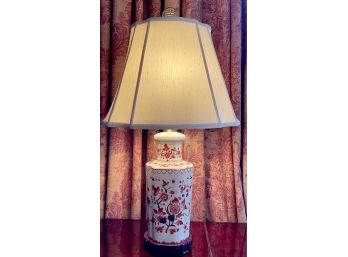 Vintage English Porcelain Asian Design  Table Lamp W/shade #1