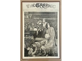 Antique Black & White 1888  'The Graphic' Advertising Litho