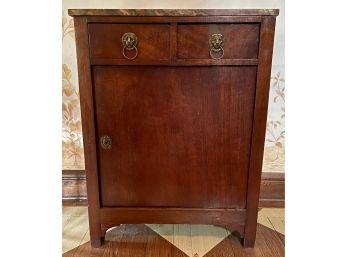 Antique Marble Top Cabinet