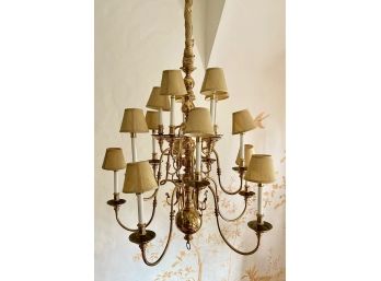 Vintage Williamsburg Style Brass Chandelier