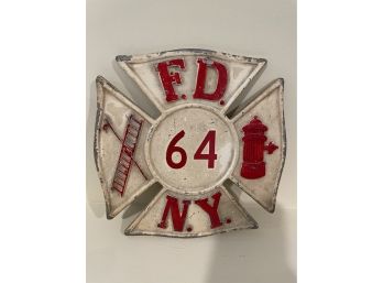 VINTAGE AUTHENTIC FDNY CHIEFS CAR PLAQUE FOR CAR BUMPER-64