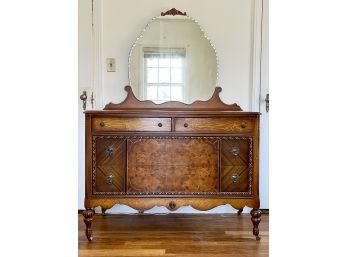 Antique Vintage Chest Of Drawers With Attached Mirror