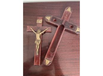 Large Vintage Wood Cross Box