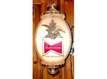 Vintage Pair Of Budweiser Beer Bar Back Plastic Wall Lamps Or Lights