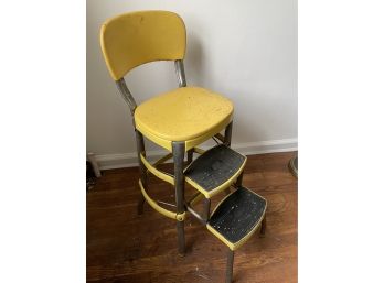 Vintage Yellow Step Stool By Cosco