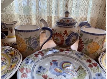 Vintage Signed Quimper Ware -France-9 Piece Collection