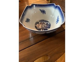 Vintage  Signed ' MOTTAHEDEH ' Blue Canton Square Bowl