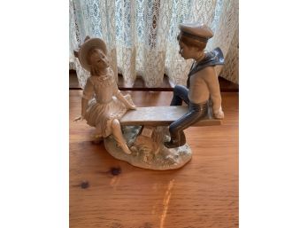 Vintage Lladro Boy & Girl On Seesaw-#4867-Retired