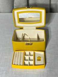 Vintage Yellow Jewelry Case