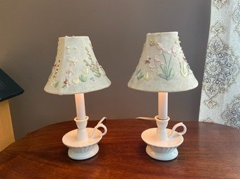 Small Candlestick Lamps - Set Of 2
