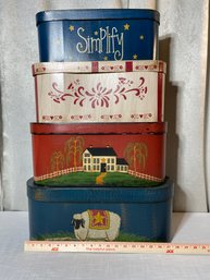 Folk Art Nesting / Stacking Boxes