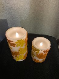 Fall Leaf Pillar Candles