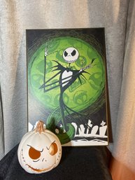 Jack Skellington Painting With Light Up Skull