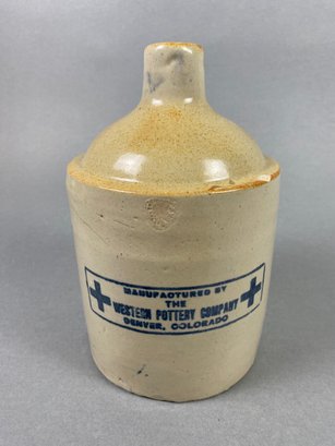 Vintage Western Pottery Company Half Gallon Stoneware Crock Chicken Waterer Feeder