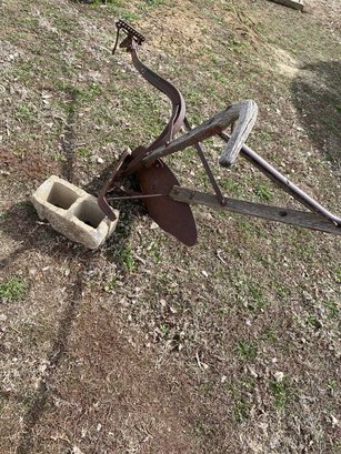 Awesome Antique Horse Drawn Iron Plow With Wooden Handles