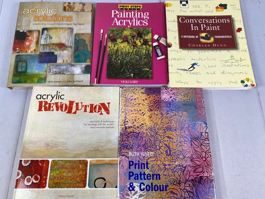 Hardcover And Softcover Books On Art, Painting, Acrylics And Design For Fiber Artists