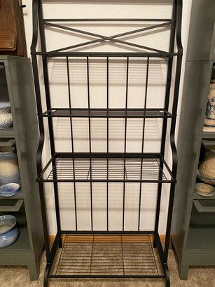 Nice Black Metal Bakers Rack With Three Shelves, Lot A