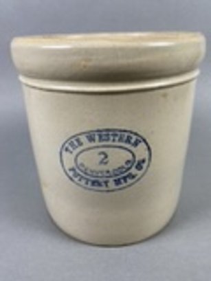 The Western Pottery Mfg Company 2 Gallon Crock With Indented Rim