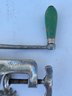 Vintage Best Made Meat Grinder '25' With Green Wood Handle And Multiple Blades