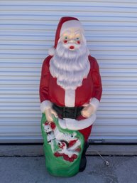 Large Vintage Empire Blow Mold Light Up Santa With Bag Of Toys