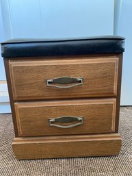 Small Rolling Stool With Two Drawers & Sewing Supplies