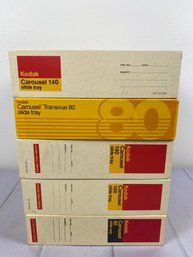 Five Kodak Carousel 80 & 140 Slide Trays