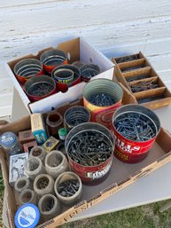 Lot Of Miscellaneous Shop Or Garage Hardware, Mostly Nails
