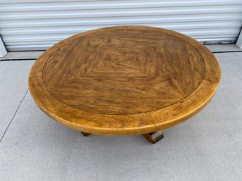 Beautiful Round Combination Coffee & Dinner Table By Drexel, Woodbriar Product Line