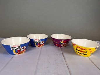 Fun Vintage Inspired Porcelain Kellogg's Cereal Bowls- Includes Frosted Flakes And Fruit Loops