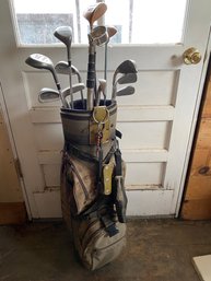 Nice Square Two Golf Bag With Club Crafters Colorado Iron Set & Woods