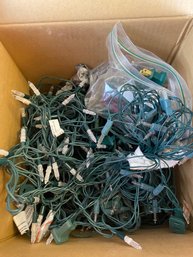 Box Of Clear White Christmas Lights, Approximately 10 Strands