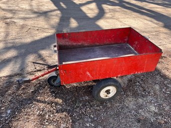 Red Metal Femco Brand Lawn Or Utility Wagon For Yard Work, Landscaping