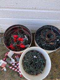 Three Containers Of Outdoor Christmas Lights And Holiday Decor, Tested