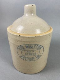 Vintage Western Pottery Co. 1-Gallon Stoneware Crock Chicken Waterer Feeder