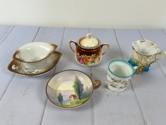 Gorgeous Lot Of Floral Porcelain Items, Marks Include Nippon, Vessra Germany, Three Crown, And More